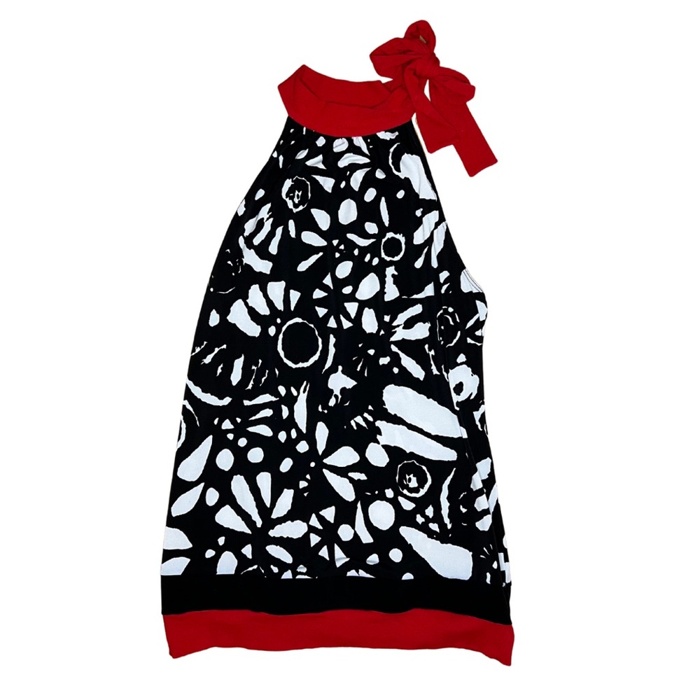 Papillon Blanc Signature Red & Black Ribbon Blouse